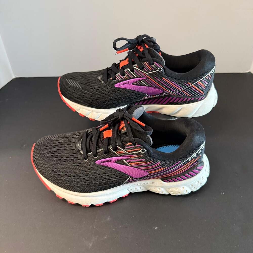 Brooks Adrenaline GTS 19 Women's Running Shoes Black Purple Size 7 - Picture 4 of 16